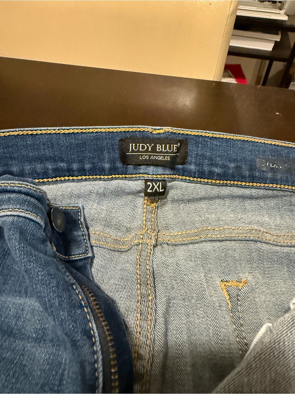 Judy Blue Two-Tone Light & Medium Blue Denim Jeans - 2XL